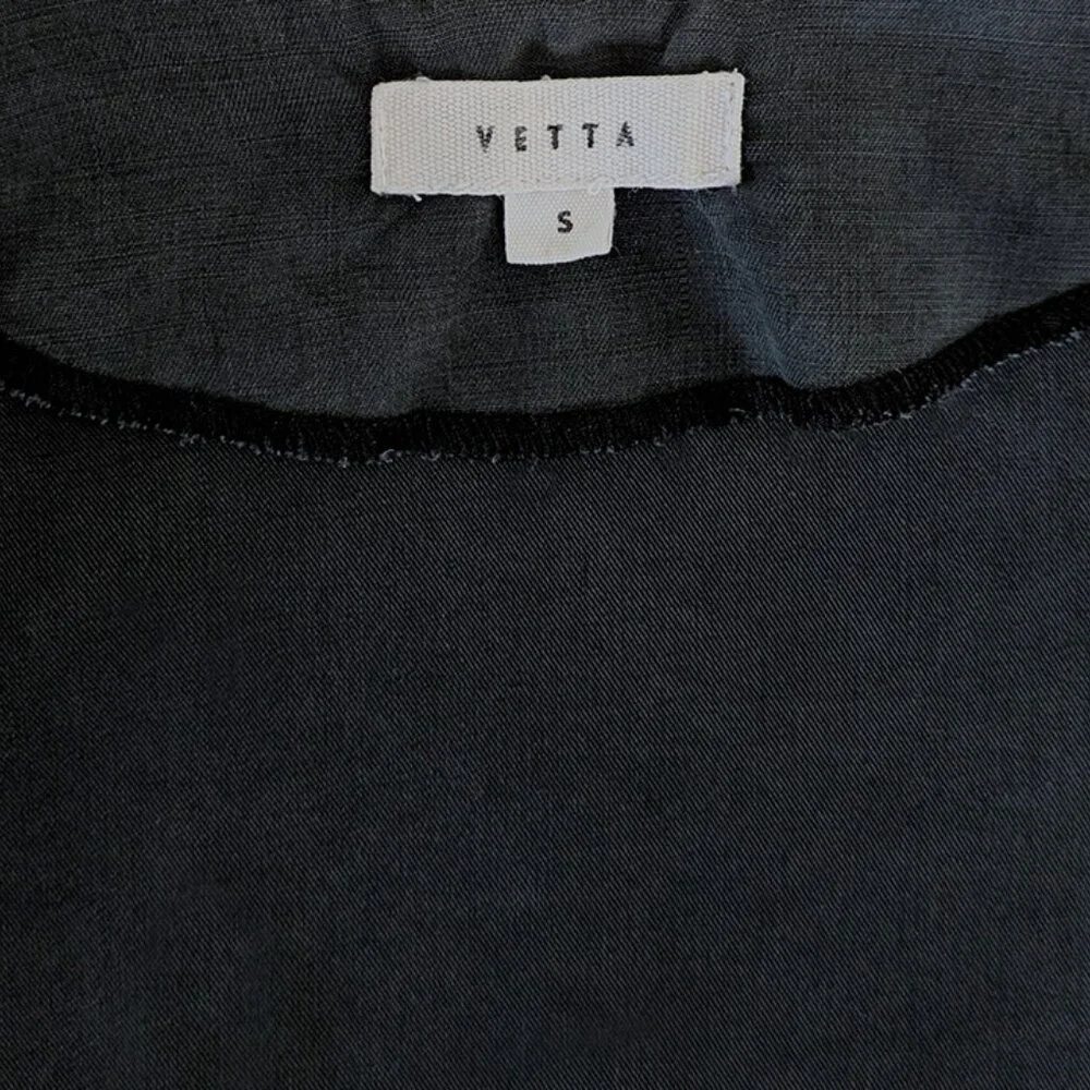 VETTA Romantic Capsule Flounce Sleeve Button-Up 100% Tencel Blouse - Picture 13 of 14